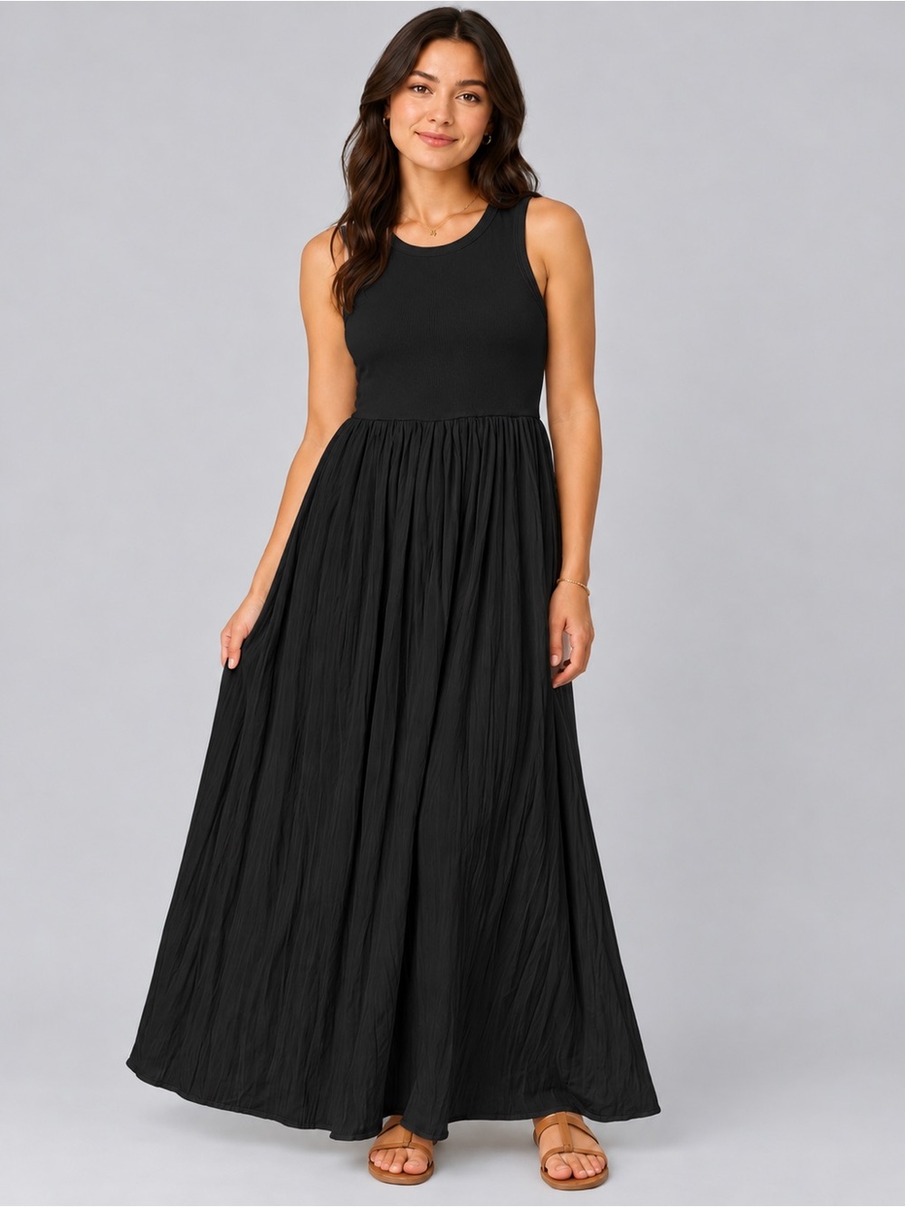DKNY Black Sleeveless Maxi Dress